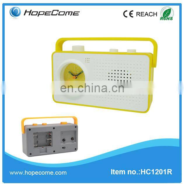 Origin design plastic musical alarm clocks for kids