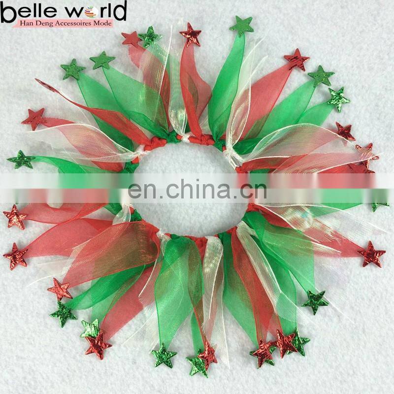 DIY Christmas Pet Accessory Santa White Tulle Dog Collar With Deer