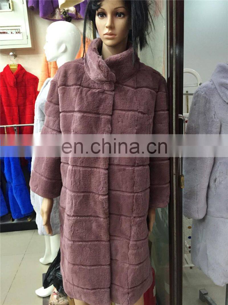 New Fashioned Rex Rabbit Fur Coat Whole Rabbit Fur Skin Women Clothes