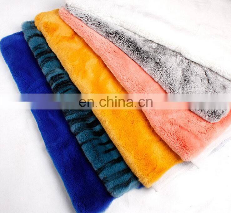 Factory wholesale raw or dyed color thick and soft real rabbit fur skin plate