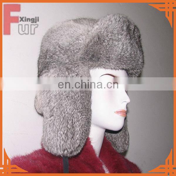 top quality chinese chinchilla rabbit fur russian hat