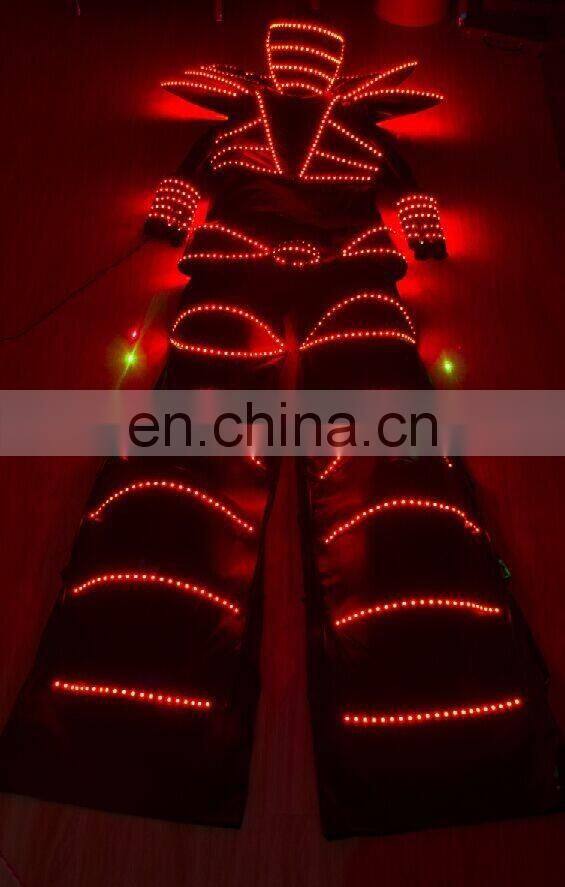 led jumping suit stilts walker led robot costume