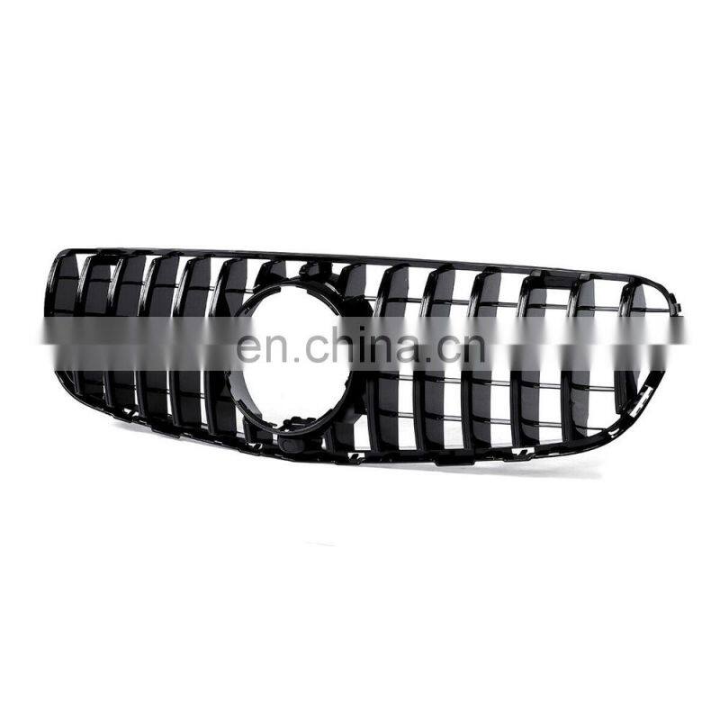 Black GTR Style Front Grille 16-18 For Mercedes Benz GLC W/X253 GLC300 GLC350