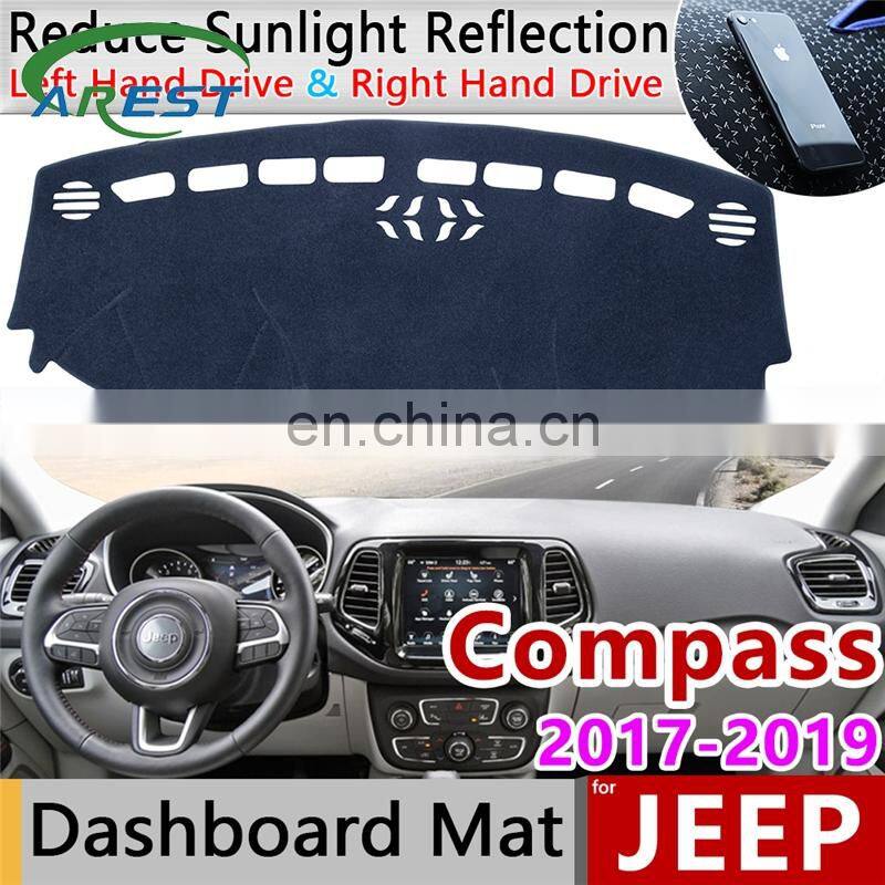 for Jeep Compass 2017 2018 2019 MK2 Anti-Slip Mat Dashboard Cover Pad Sunshade Dashmat Protect Carpet Car Accessories 2nd Gen