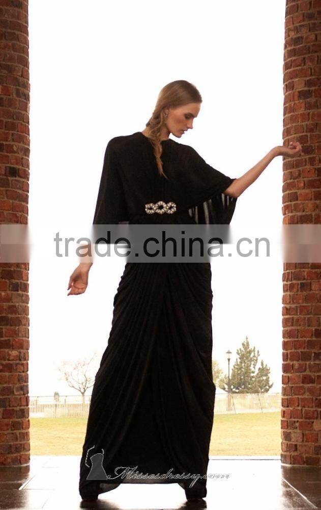 Charming Round Neck Chiffon Floor Length Evening Dress Fashion 2013