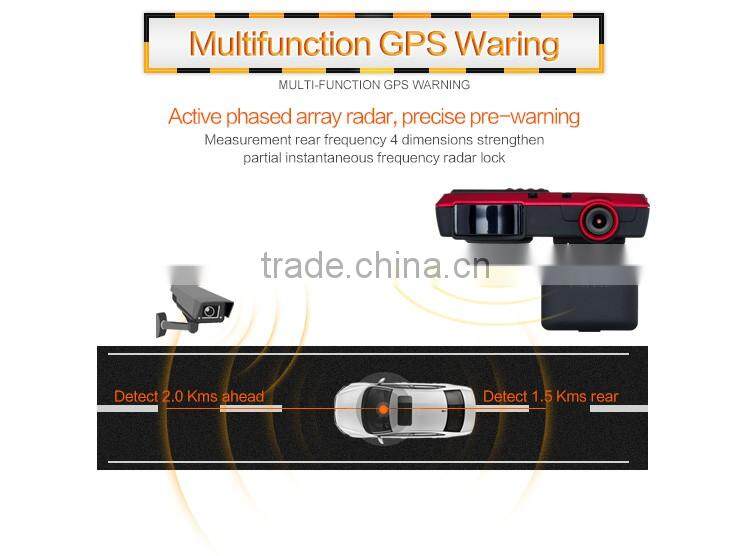 HD 1080P Car alarm system with Radar Detector with Car Camera With Radar Speed Alarm
