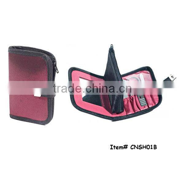 Pink PVC bag with coin purse manicure set for women