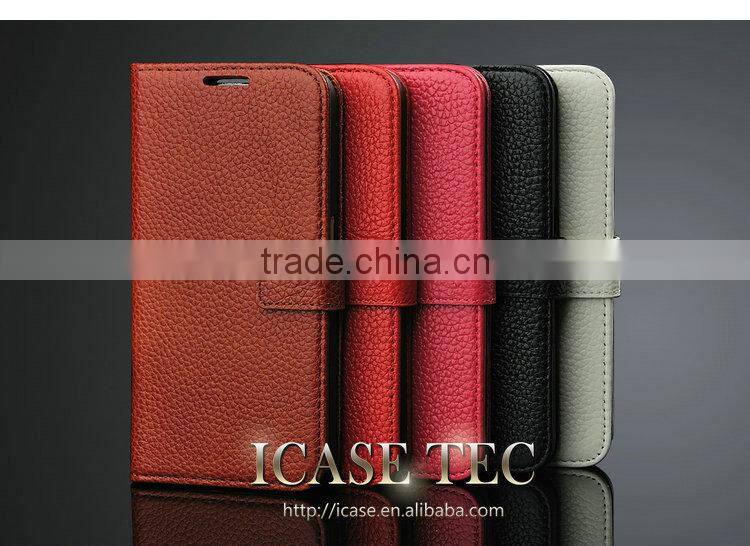 Cow Leather Slot Cover Case for Samsung S6 Wallet Flip Case