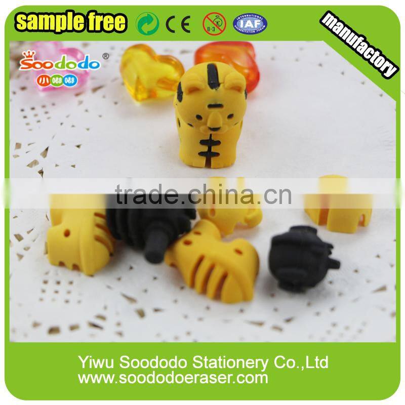 TPR 3d tiger erasers