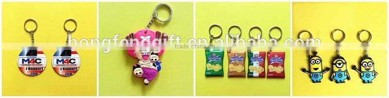 2016 Custom made printing soft PVC reflective keychain / reflective keychain light