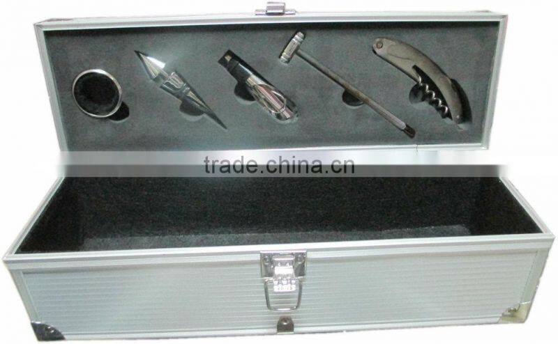 aluminum profile hard case box aluminum wine cases with lock and handle