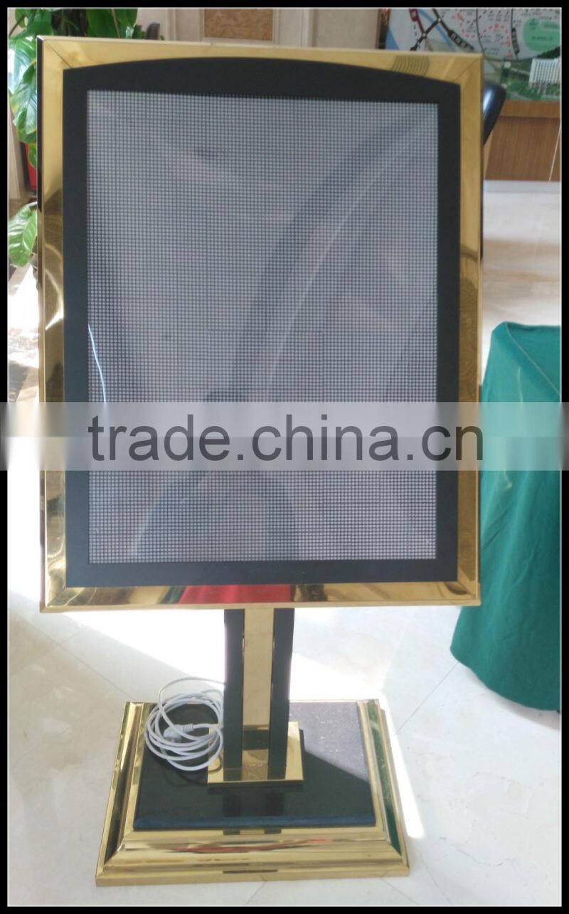 LED display stand signStainless steels floor stand/Light Emitting Diode pop board_advertising stand signs