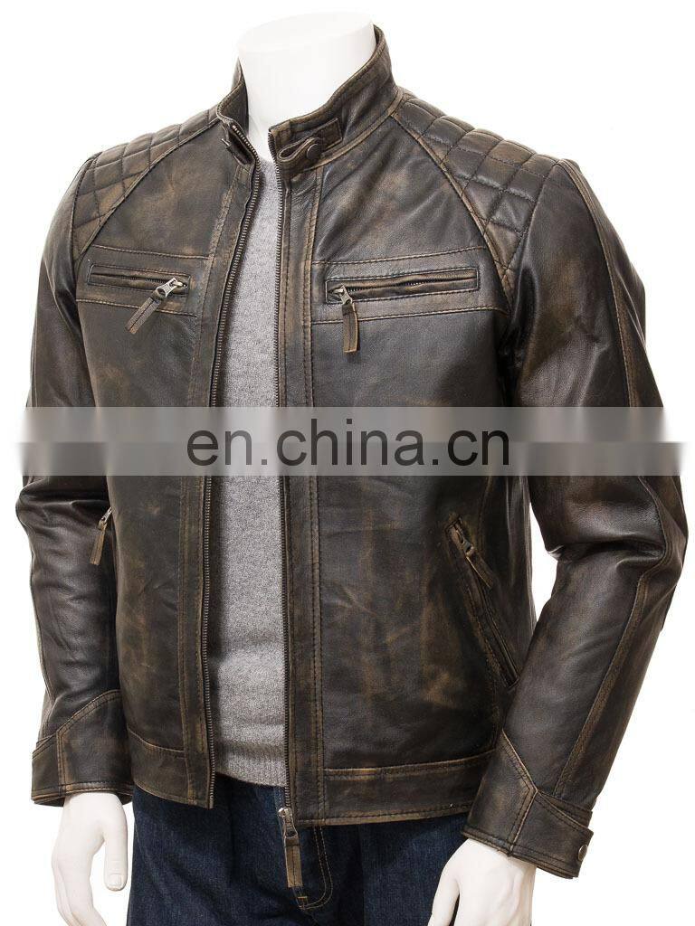 high quality sheep leather fashion jacket men