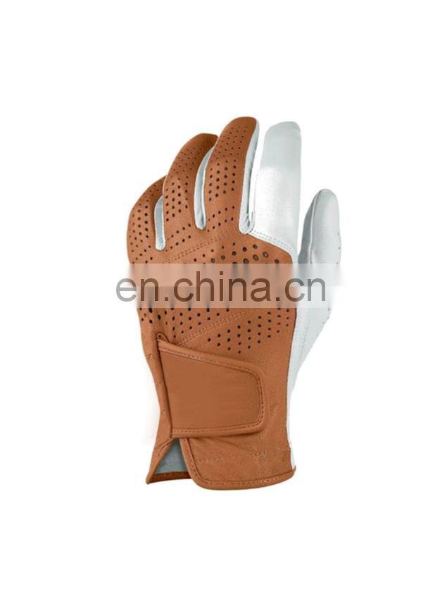 Customized Cabretta Leather Golf Gloves Anti slip particle soft sheepskin leather golf glove with multi color