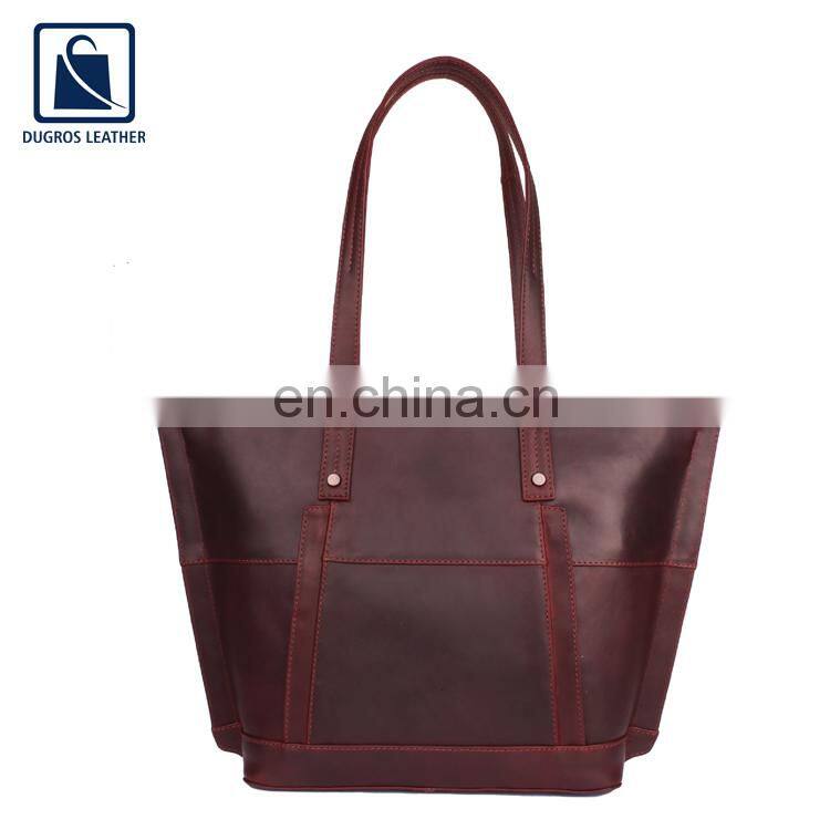 Factory Direct Sale New Arrival Modern Design Best Quality Top Selling Women Genuine Leather Handbag from Indian Supplier