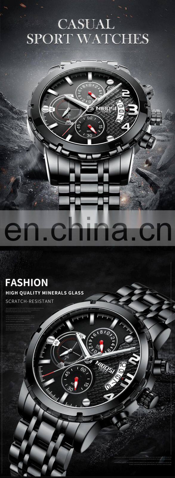 NIBOSI Reloj Hombre 2020 Mens Watches Top Brand Luxury Chronograph Sport Watch Men Waterproof Military Clock Relogio Masculino