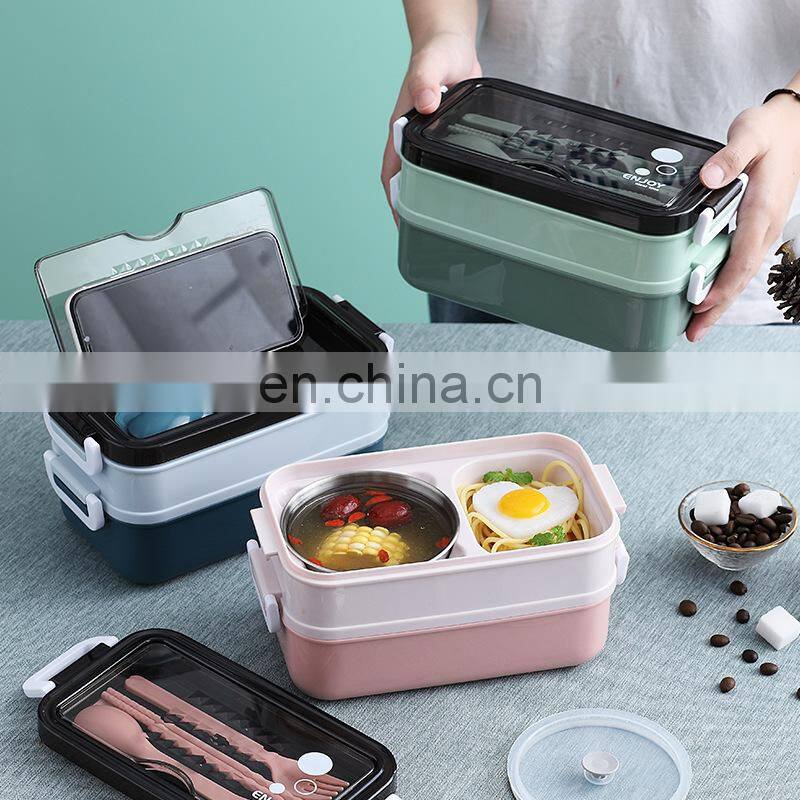 304 Stainless Steel Lunch Box Bento Box For School Kids Office Worker 2layers Lunch Container Food Storage Box