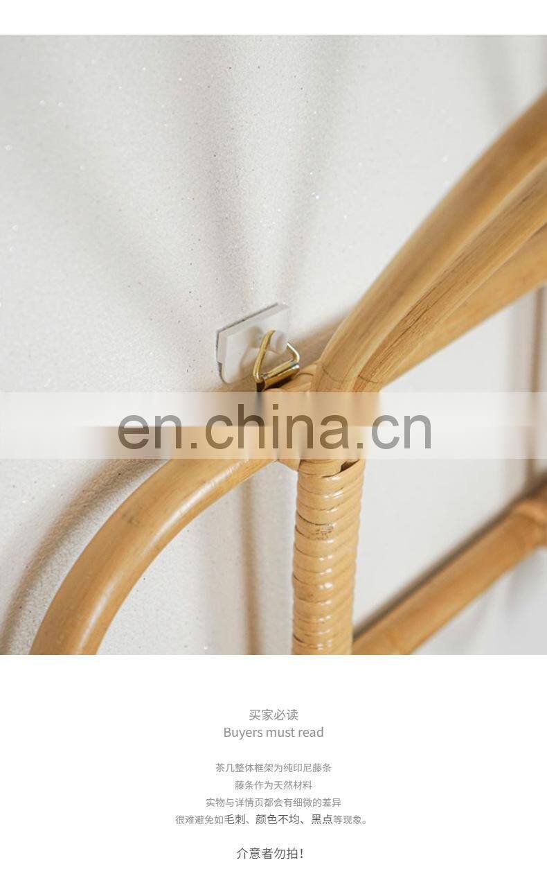 Rattan Wall Hooks Kids Garments Organizer Rack Clothes Hat Hanging Hook Rattan Hanger Kids Room Decor Hanger
