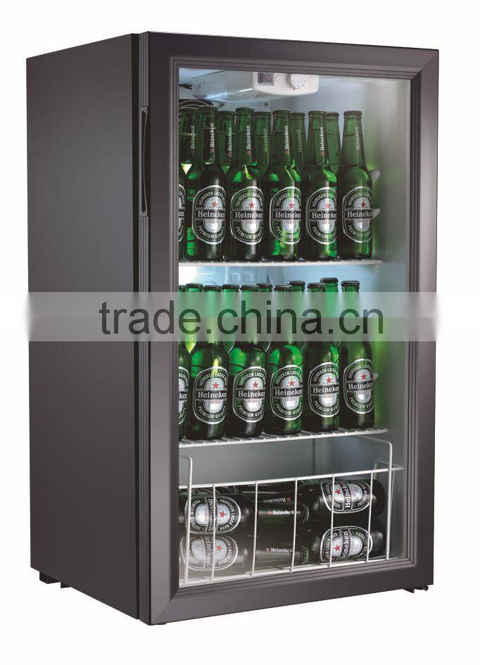52L Mini refrigerator glass door display fridge showcase