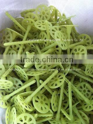 Exterior wall insulation fastener with steel nails