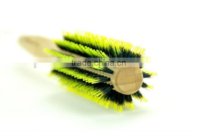 high quality nature bamboo rotating hair brush