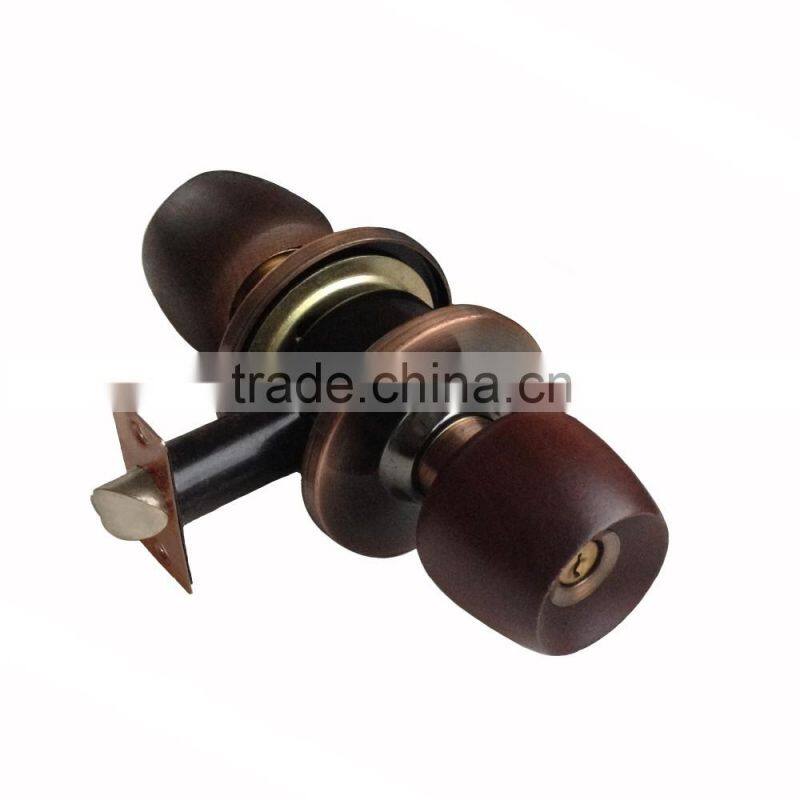 Cylindrical wooden knob lock 5831ET-SB