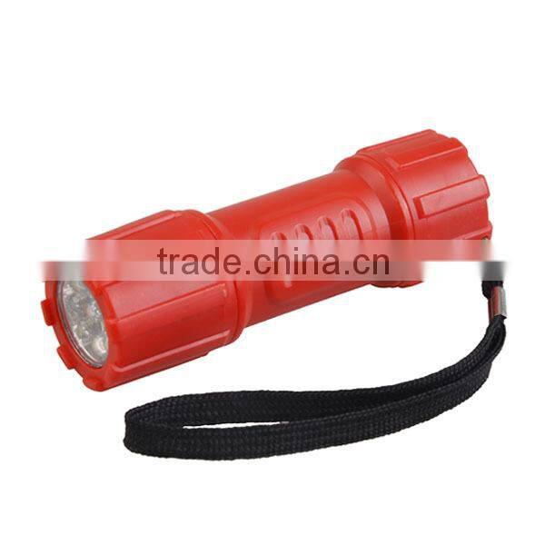 9LEDs Glow in the Dark Plastic LED Flashlight