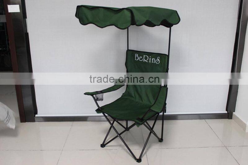 cheap foldable beach chair sun shade with cup holder wheels