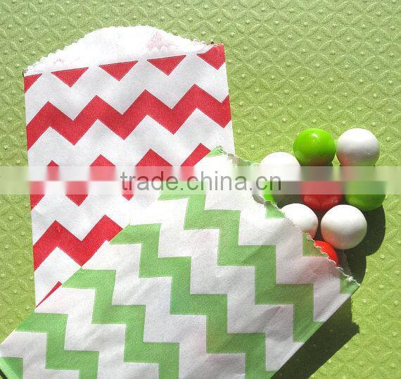Biodegradable Chevron Party Favor Paper Bags 11 Mix Colors For Party, Food Packing