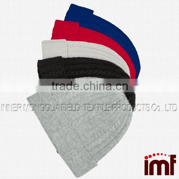 100% Pure Cashmere Cable Knit Hat, Super Soft Beanie