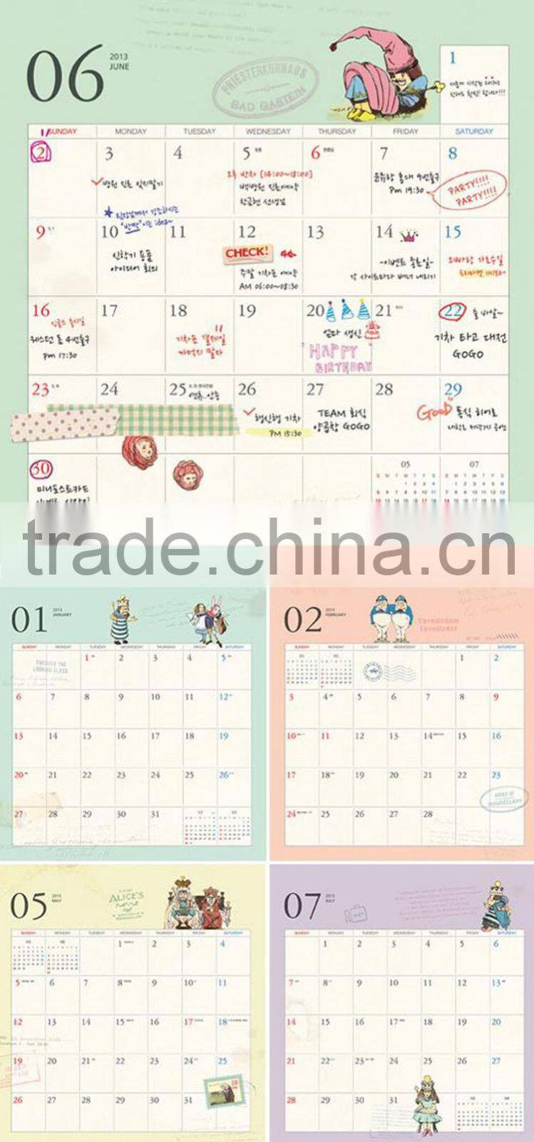 2016 The latest desktop calendar new design desk calendar printing