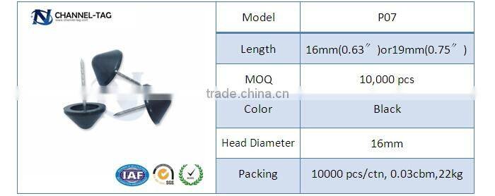 Economy safety pin hard tag accessory plastic pin cone pin