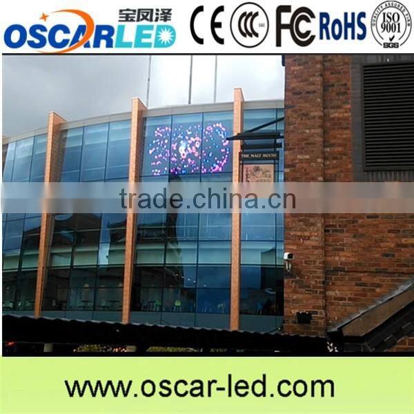 Outoor building wall transparent full color led display