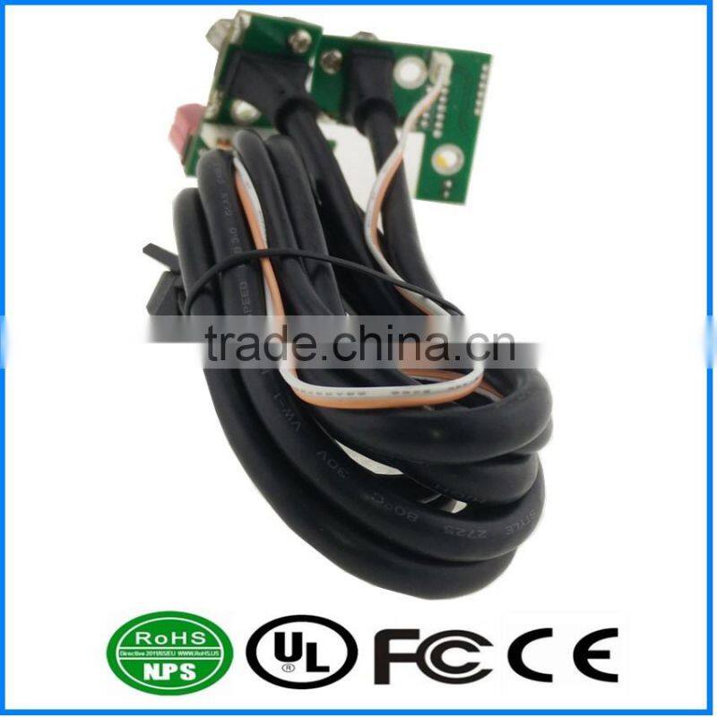 Dual Mainboard Dual USB3.0 Port LED Light HD Audio I/O PC Case Panel with Cable