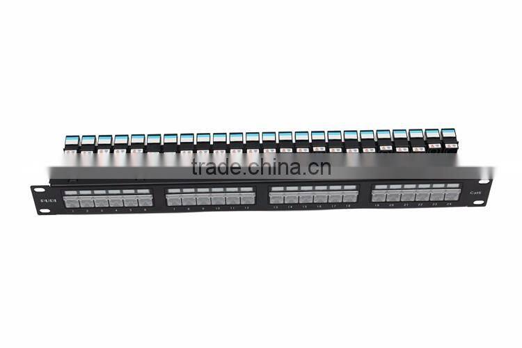 snap-in type 24 ports UTP CAT6 patch panel 5e with LED Light