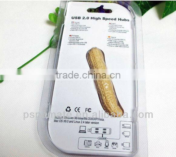 cute peanut shape usb hub 4 ports USB hub with blister package