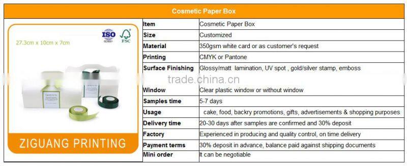 Custom swiss roll cake box