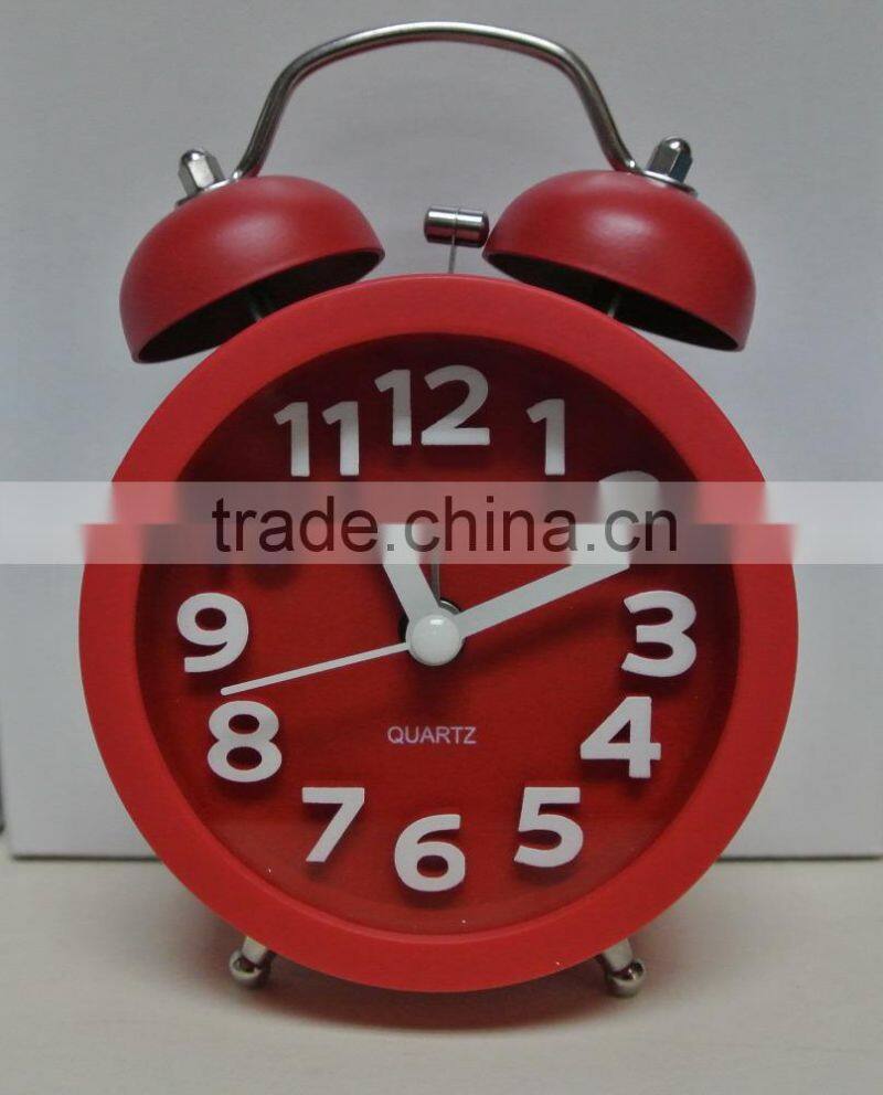 3D number scale 3.5" metal twin bell alarm clock