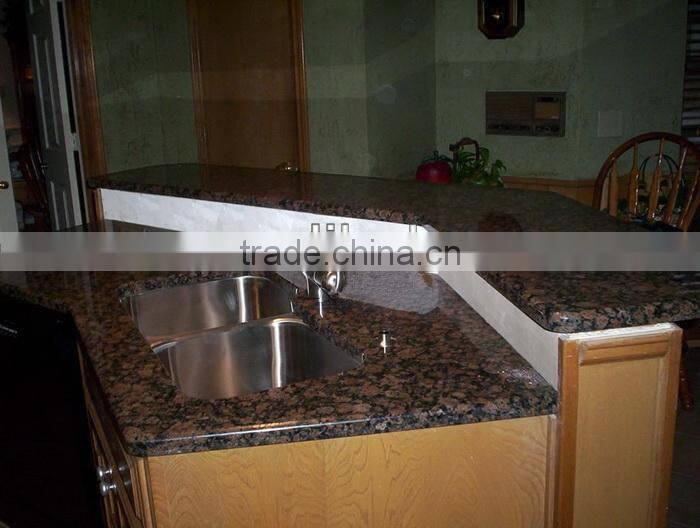 brown granite countertop, vanitity, stairs tiles