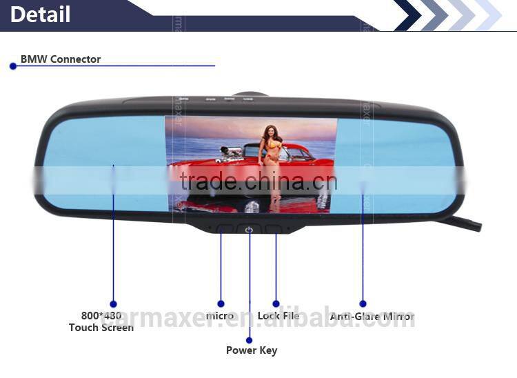 5" Capacitive Screen Android4.0 1080P WIFI car DVR rearview monitor rearview mirror with gps bluetooth camera for special car