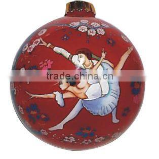 inside painted glass ornamnet ball for christmas decoration