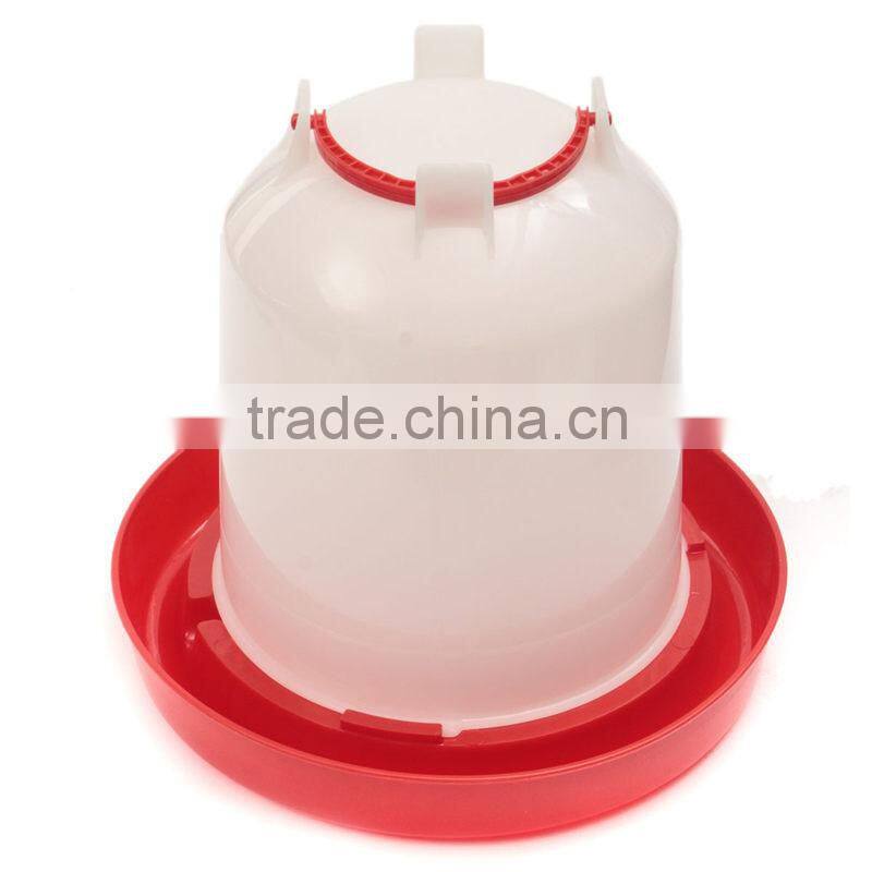 Lowest Price 22.5x16x23.5cm 3 Liter White+Red Plastic Chicken Chicks Hen Poultry Drinker Waterer with Handle