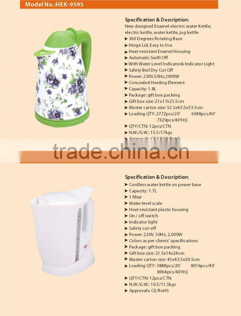 Kitchen appliance boil water Enamel electric kettle