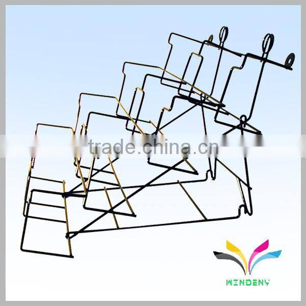 Beautiful 2 tires high quantity antique wall mount metal magazine rack