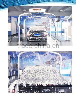 Touchless car wash machine with shampoo and wax systems