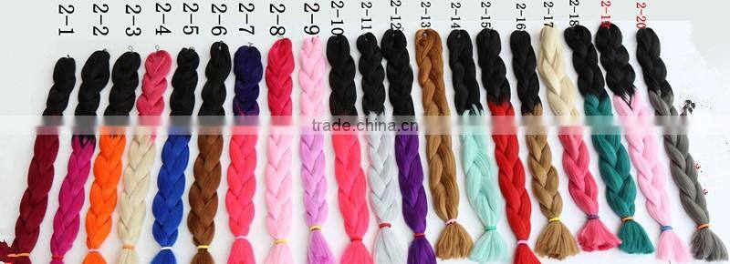 Hot Wholesale 100g 24inch High Temperature Synthetic Hair Premium Ombre Jumbo Braid