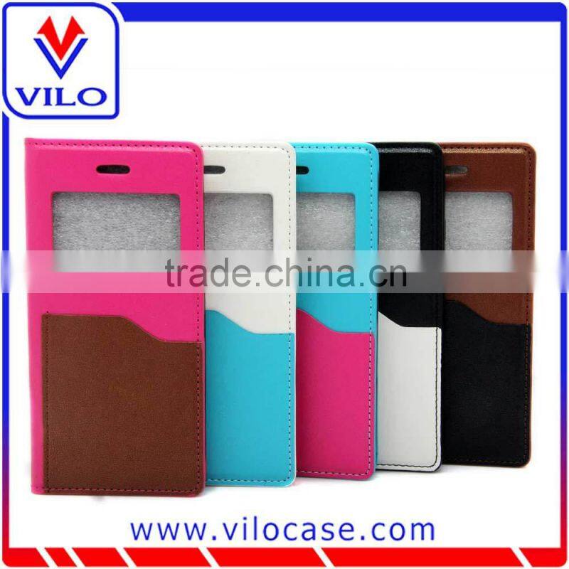 card holder Combo color Leather flip case for iphone 6s with window