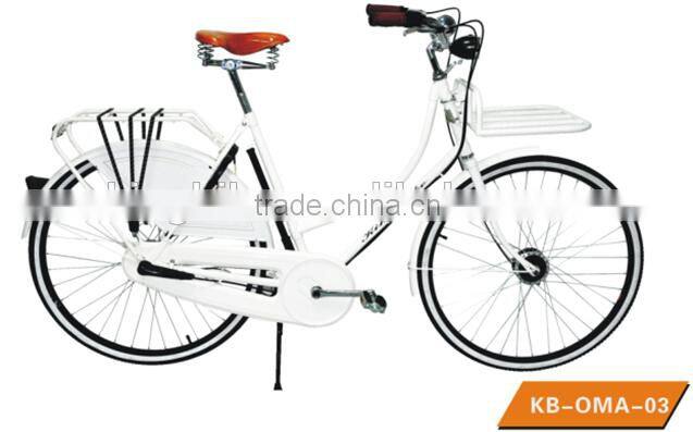 Single speed coaster brake lady city bike dutch city bicycle with leather saddle