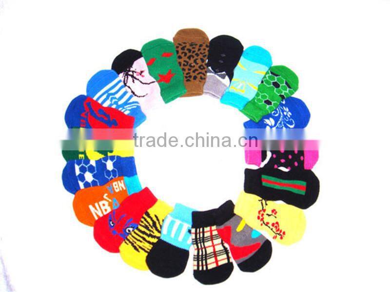 Ladybug pet doggie socks / dog footwear with slip-resistant rubber back