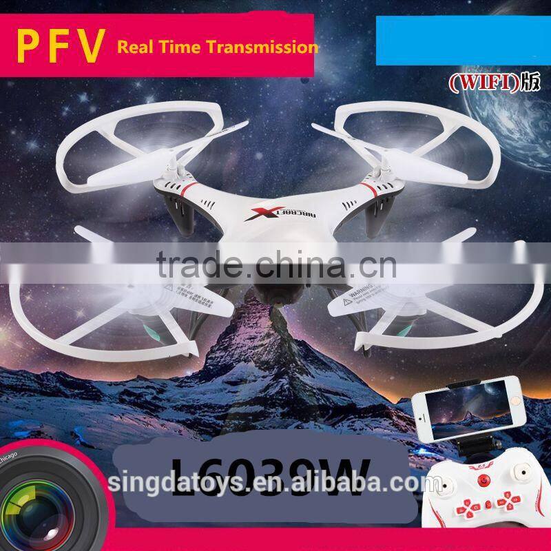 New Arriving!L6039W 2.4G 4CH 6 Axis Gyro RC Wifi Drone Explorers 3D Fly Aircraft HD Camera FPV Quadcopter With Light